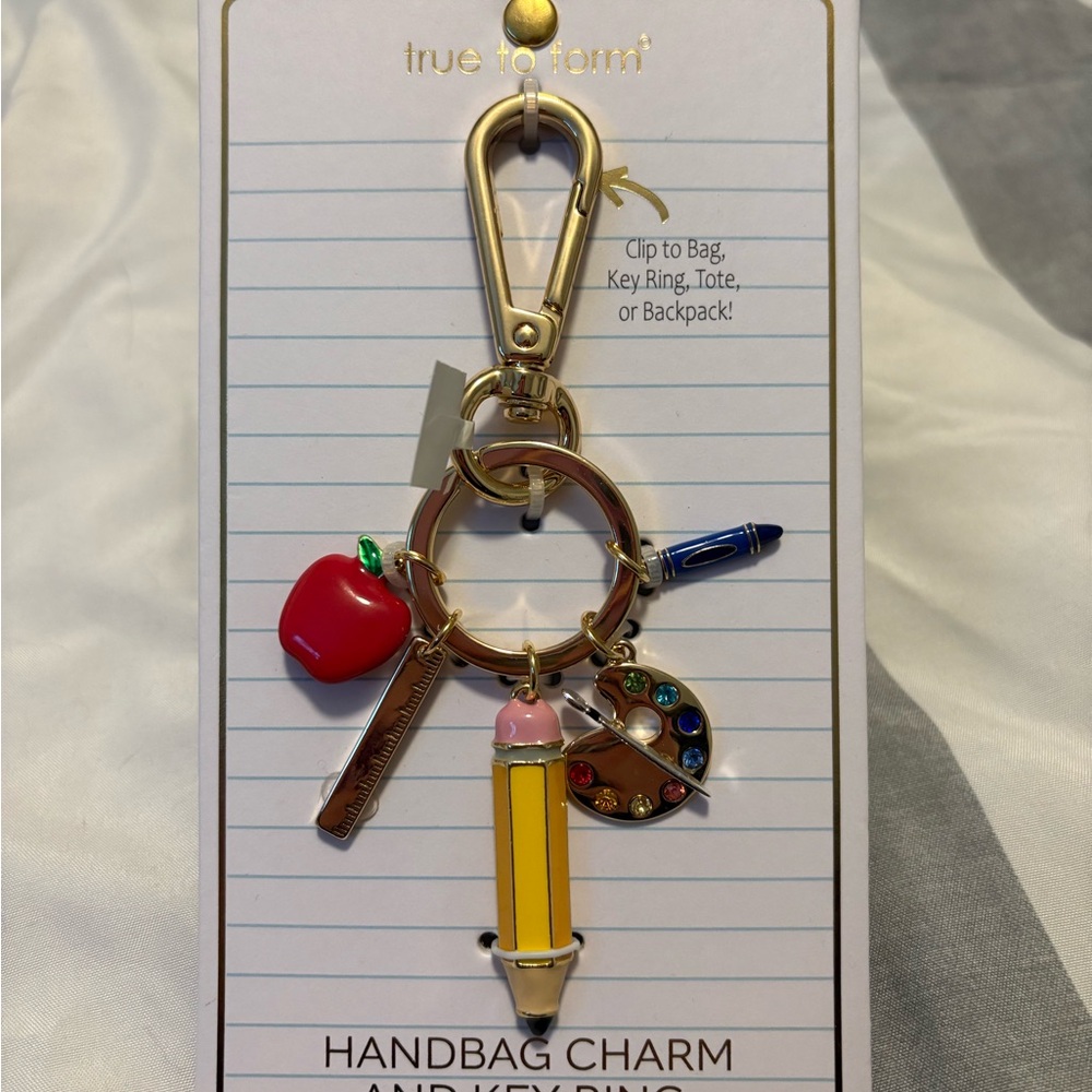 True to Form Gold School-Themed Handbag Charm